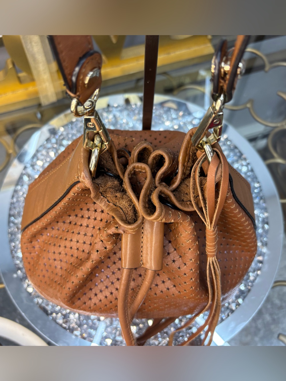 Rebecca Minkoff brown calf leather bucket bag GUC - Picture 6 of 14